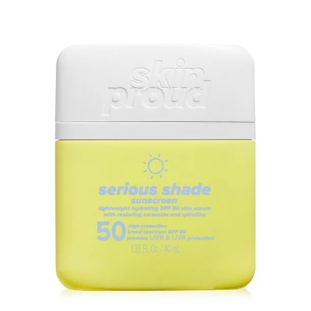 Skin Proud, Serious Shade Lightweight and Hydrating Sunscreen Serum SPF 50, 1.35 fl oz | Walmart (US)