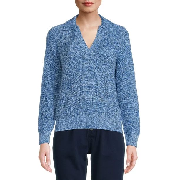Time and Tru Women's Polo Sweater - Walmart.com | Walmart (US)
