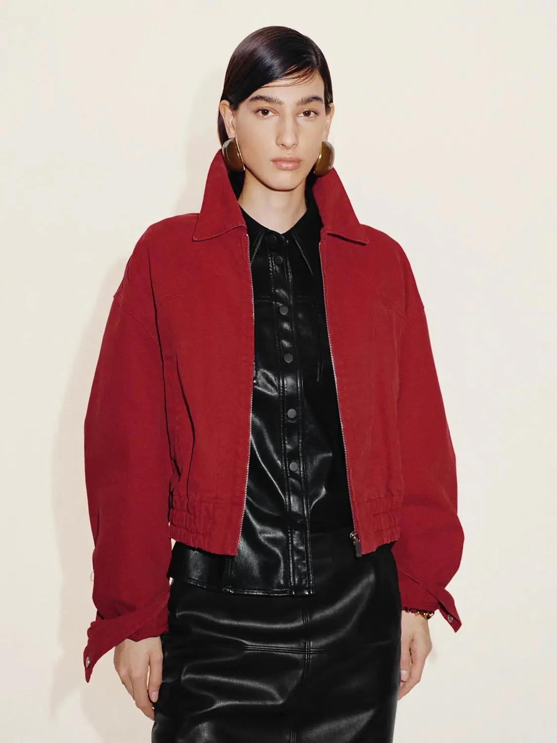 Cropped Denim Bomber Jackets | Urban Revivo