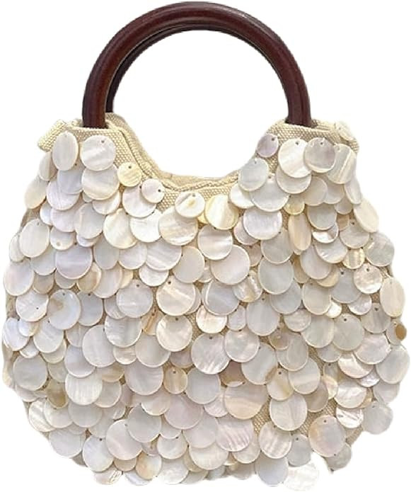 Summer Shell Beaded Purses,Sequin Pearl Bag for Women Luxury grace for Beach Wedding Party Vacati... | Amazon (US)