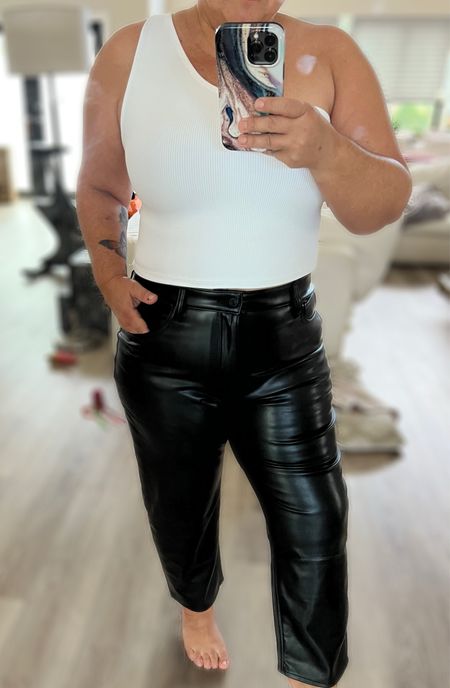 Must have vegan leather pants from Abercrombie and set of three tops ( white, black and nude )

#LTKstyletip #LTKSeasonal #LTKcurves