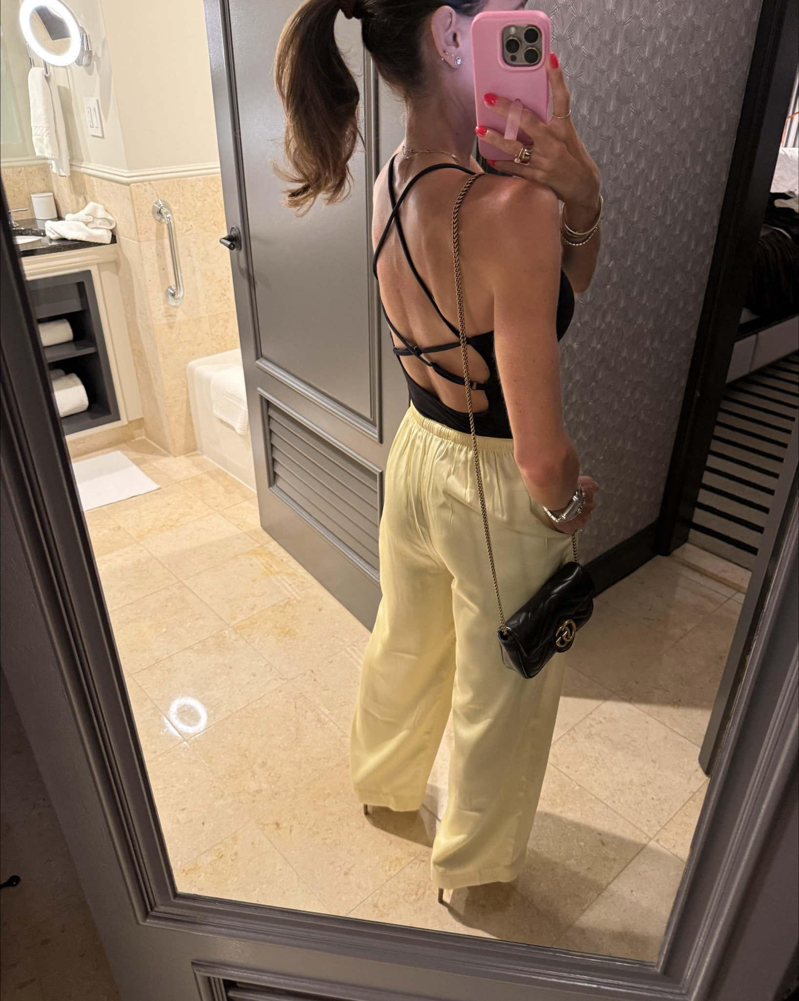 Black strappy top size xs on sale yellow satin pants size xxs petite 

#LTKSaleAlert #LTKSeasonal #LTKPetite