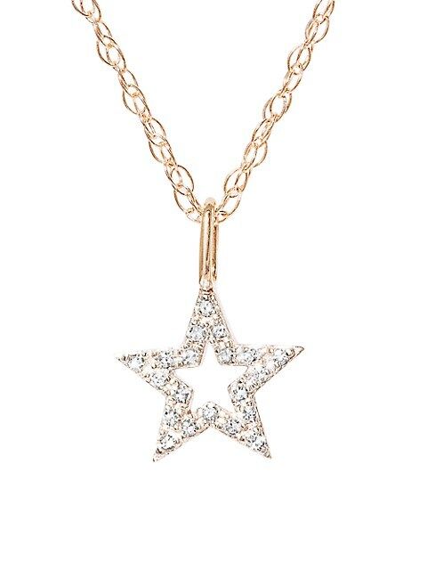 10K Yellow Gold & Diamond Star Pendant Necklace | Saks Fifth Avenue