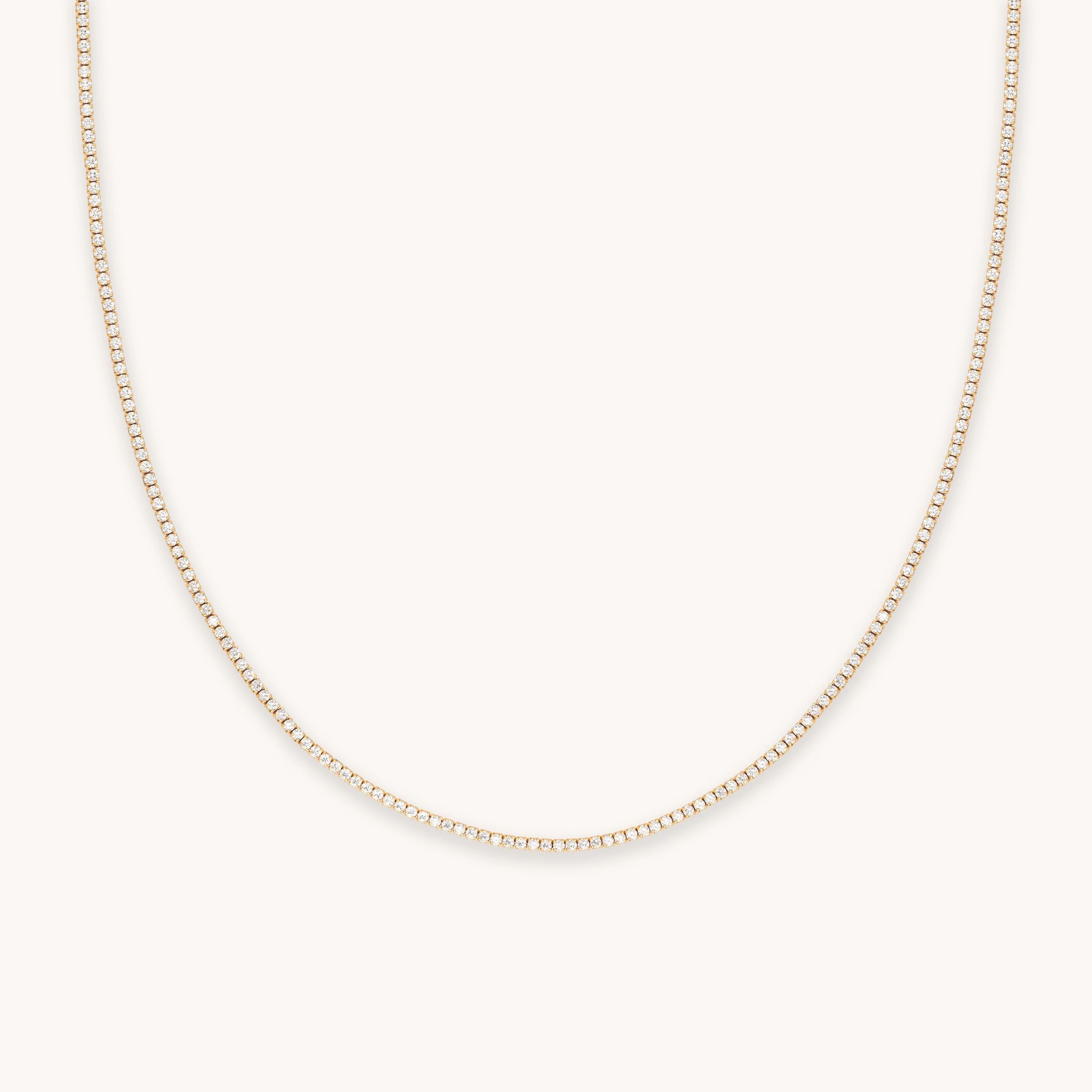Gold Tennis Chain Necklace | Astrid & Miyu Necklaces | Astrid & Miyu US