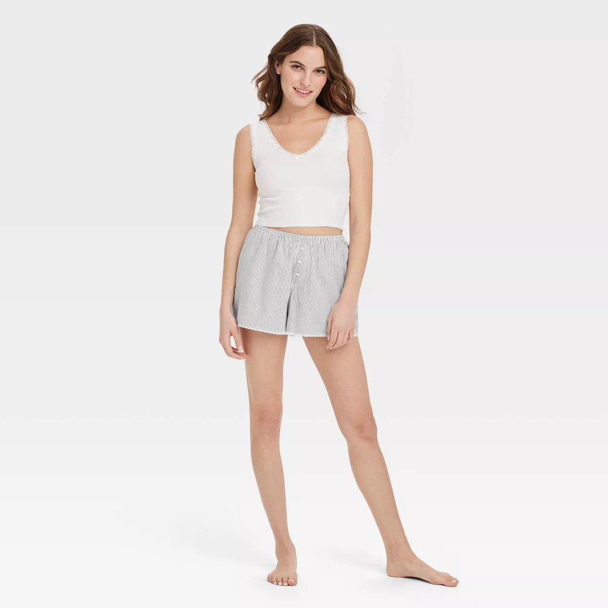 Women's Lace Trim Boxer Pajama Shorts - Colsie™ | Target