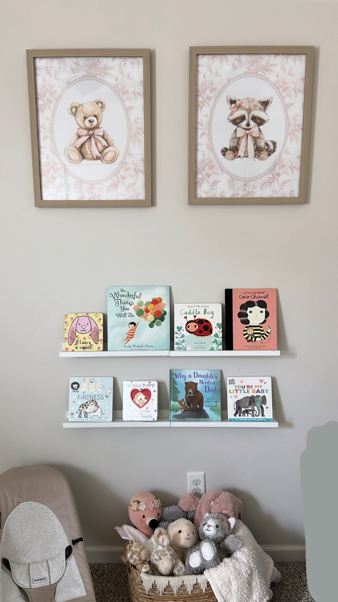 I am obsessed with how these nursery prints turned out for baby girl.

Linked similar picture frames

Nursery prints / nursery wall art / girl nursery / nursery wall decor / pink nursery / bear wall art / animal wall art / nursery decor animals / nursery inspo / floating shelves / nursery shelves / nursery book shelves / nursery reading nook / books 

#LTKBaby #LTKFamily #LTKBump