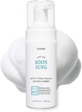 ETUDE SoonJung pH 6.5 Whip Cleanser | Mild Micro Foaming Face Wash for Sensitive Skin, Panthenol,... | Amazon (US)