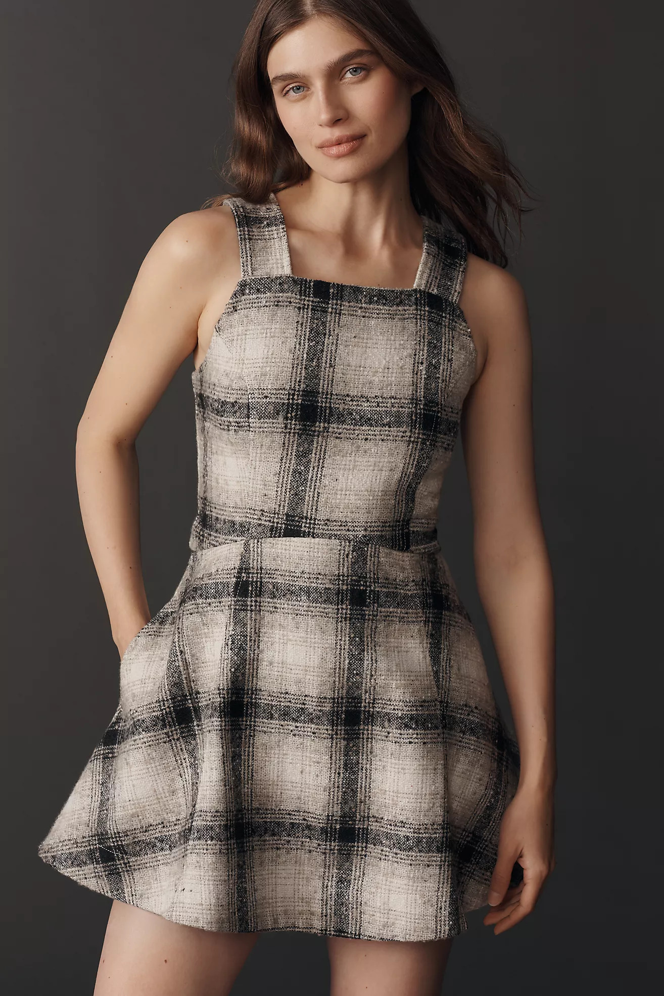 By Anthropologie Sleeveless Plaid Romper | Anthropologie (US)