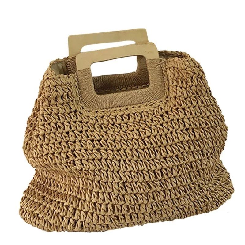 Fymall Women Handmade Straw Rattan Handbags Summer Beach Holiday Tote Bags | Walmart (US)