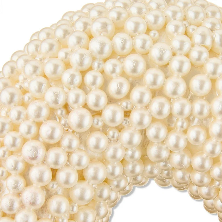 Beaded Pearl Heart Wreath, White, 16", Valentine's Day by Way To Celebrate | Walmart (US)