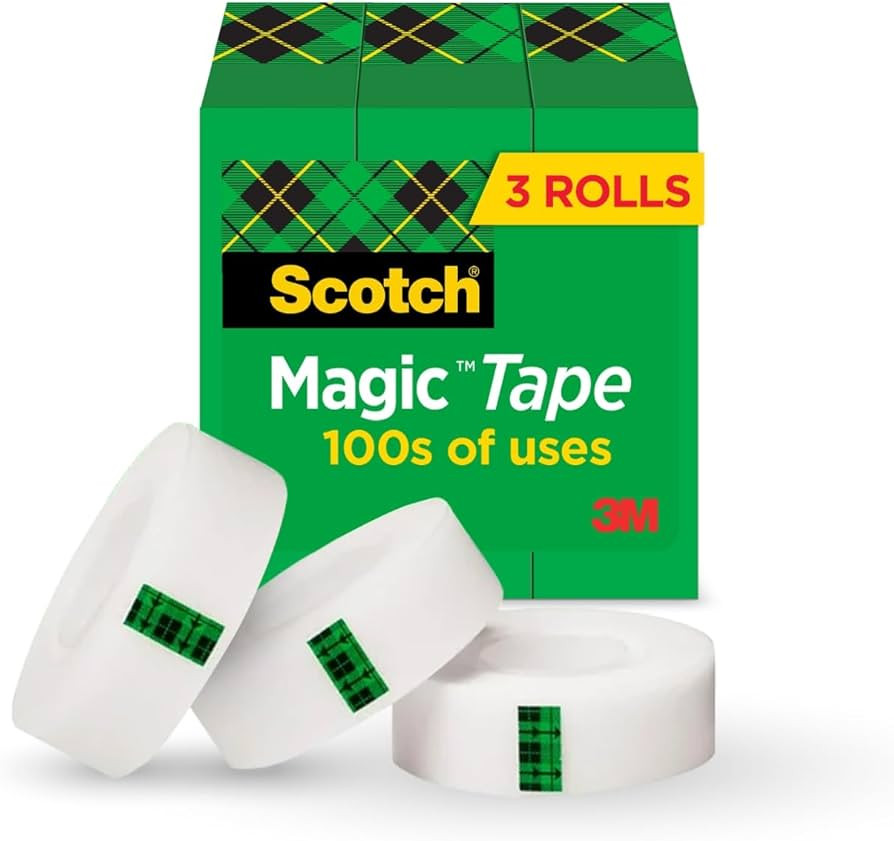 Scotch Magic Tape, Invisible, Repair Christmas Cards and Use as Holiday Gift Wrap Supplies for Ch... | Amazon (US)