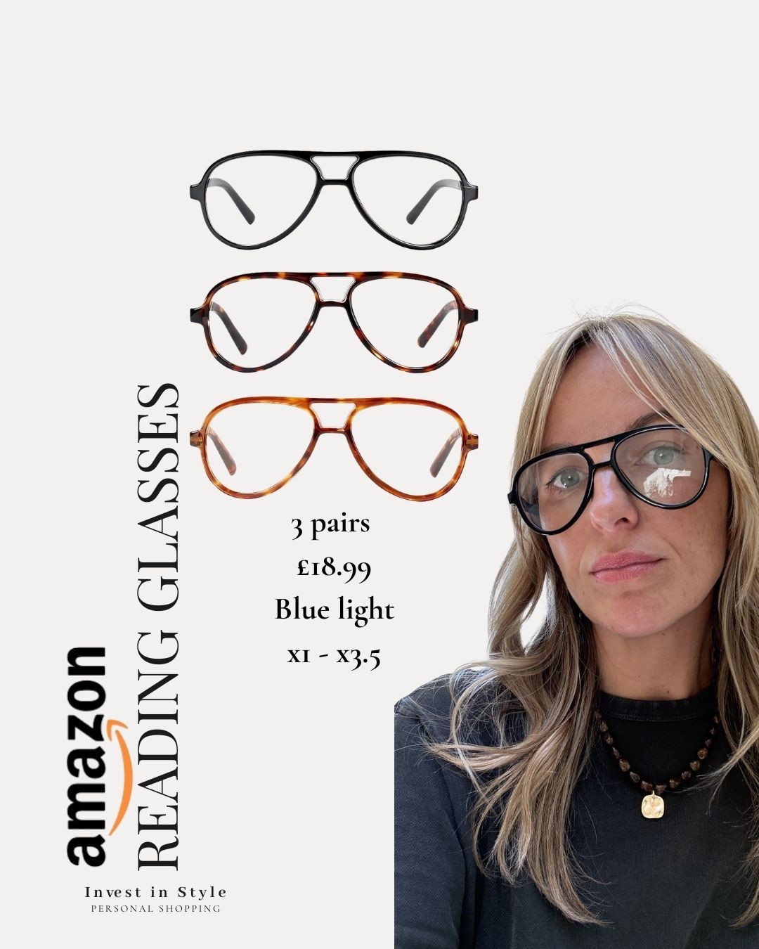 My glasses - I only need a +1 reader just now - but I wear these a lot for filming and computer work 
Light & comfortable and I have pairs everywhere (still loose them) 
Available in other strengths 
Blue light lens 

#ad
Amazon

#LTKuk #LTKstyletip #LTKworkwear