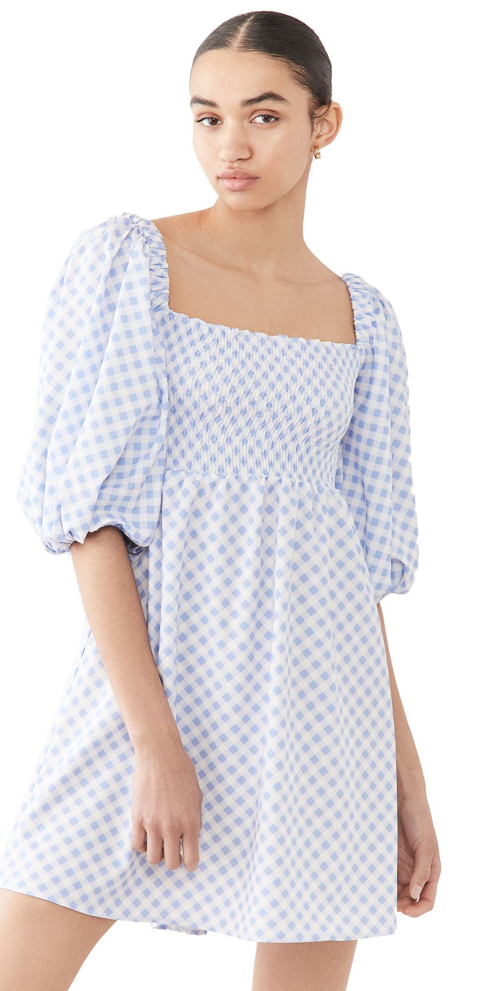 Sokie Collective Gingham Puff Sleeve Mini Dress | Shopbop