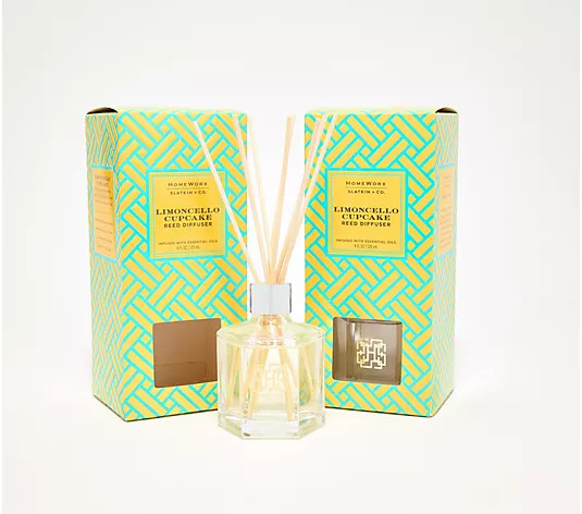 Make Your Selection: HomeWorx by Slatkin + Co. S/2 SpringFling Reed Diffusers Limon Cupcake | QVC