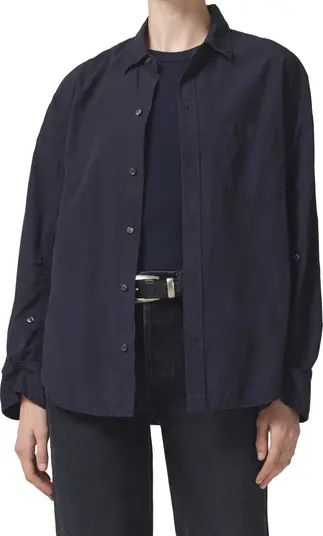 Kayla Shrunken Poplin Button-Up Shirt | Nordstrom
