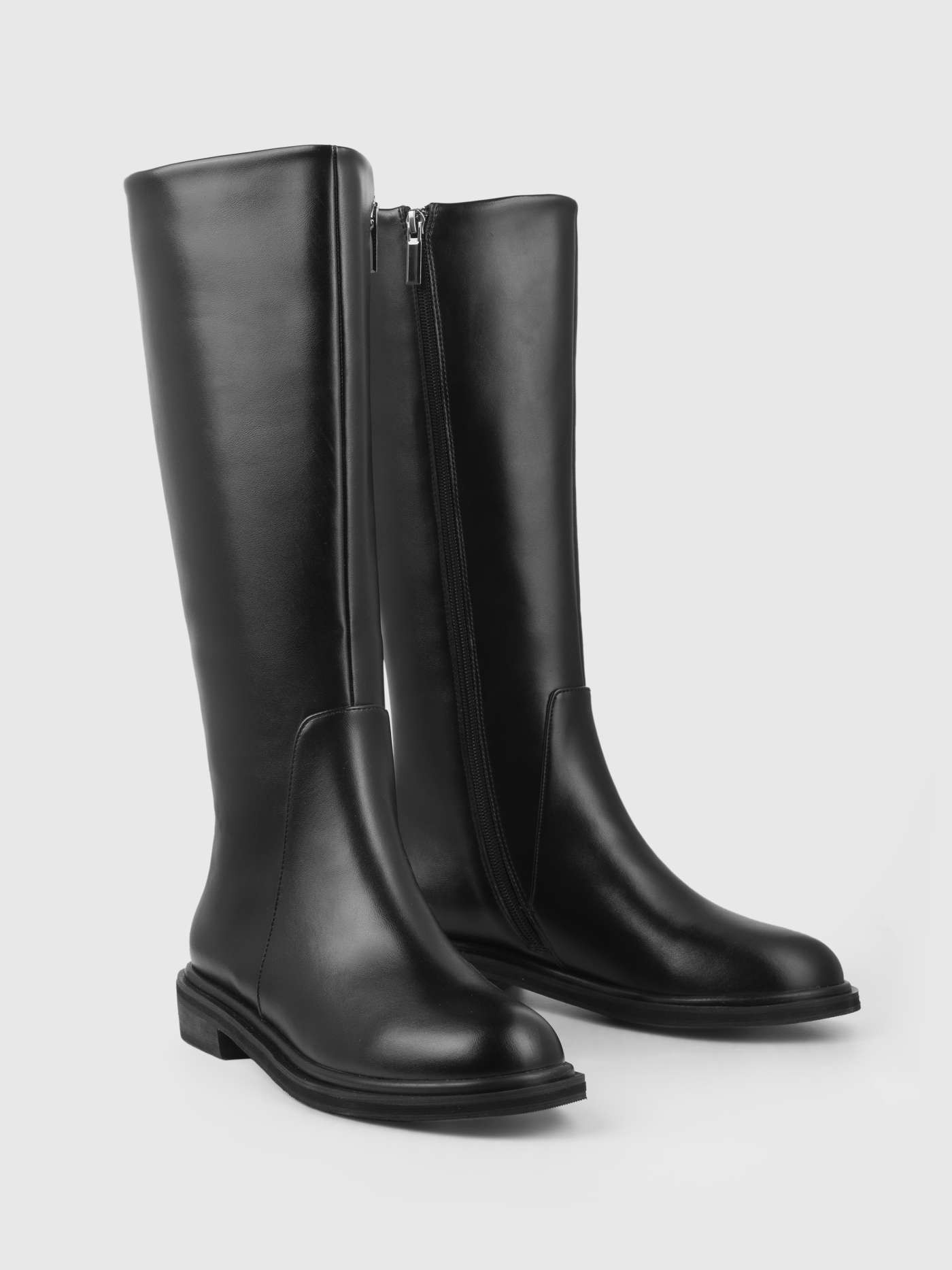 Preppy Classic Faux Leather Knee High Boots For Daily Casual | Cider