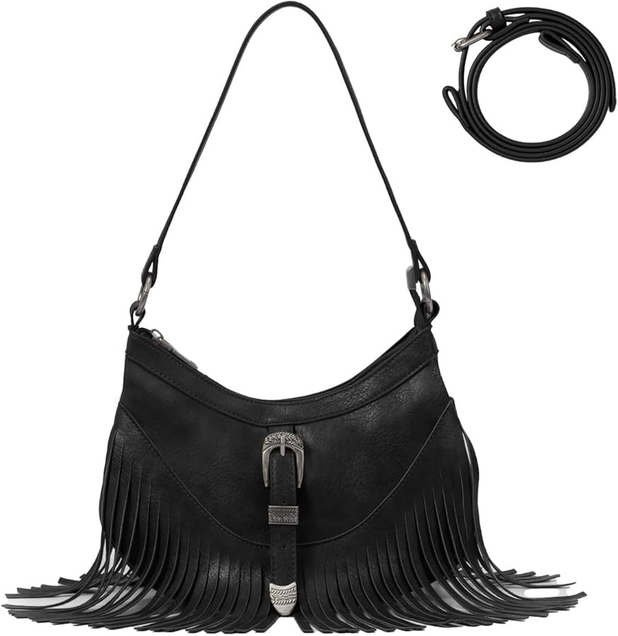 Sunwel Fashion Small Western Fringe Underarm Purse Mini Hipppie Shoulder Bag with Tassel for Wome... | Amazon (US)