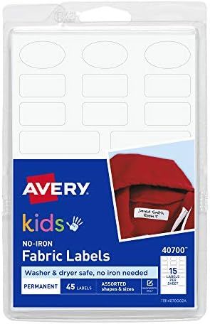 Avery No-Iron Kids Clothing Labels, Washer & Dryer Safe, Writable Fabric Labels, 45 Daycare Label... | Amazon (US)