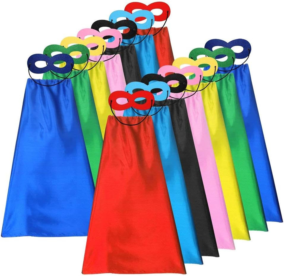 ADJOY Superhero Capes and Masks for Kids Bulk - DIY Children Capes for Birthday Party - 14sets(28... | Amazon (US)