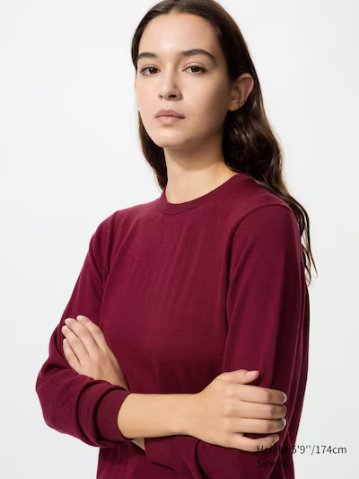 100% Merino Crew Neck Jumper | UNIQLO (UK)
