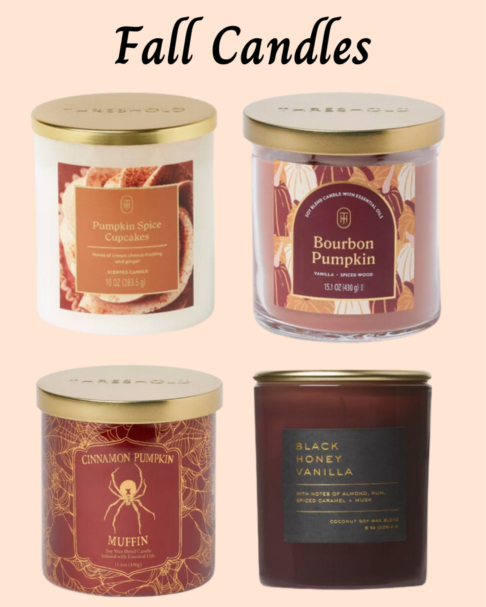Check out these great fall candles at Target!

Target, home decor, candle, candles, fall candle, fall candles, autumn candles, autumn candle, fall home, autumn home, pumpkins 


#LTKgiftguide #LTKautumn #LTKfamily