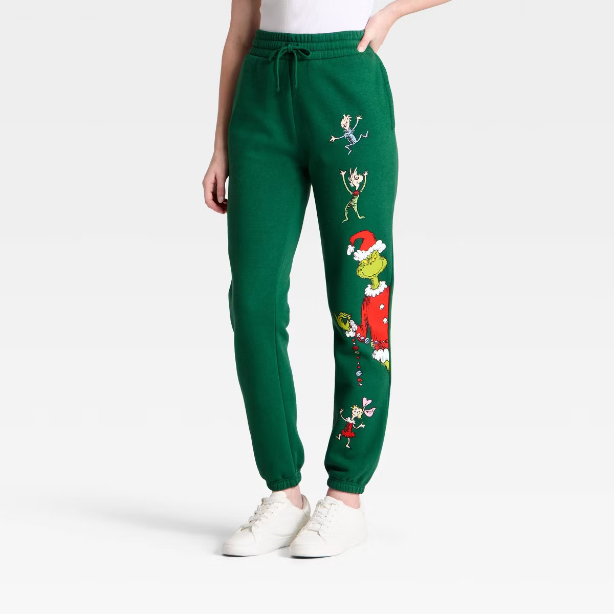 Adult Grinch Fleece Graphic Sweatpants - Dark Green | Target