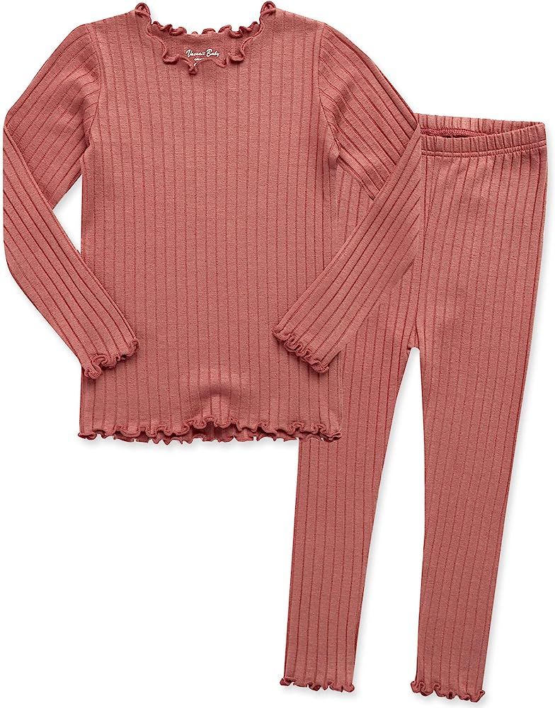12M-7T Kids Unisex Girls & Boys Soft Comfy Modal Tencel Shirring Sleepwear Pajamas 2pcs Set | Amazon (US)