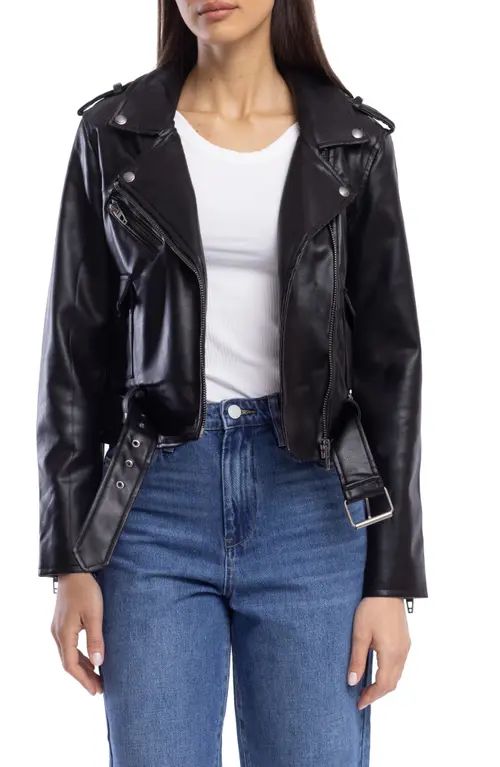 BLANKNYC Faux Leather Moto Jacket in Undercover at Nordstrom, Size X-Large | Nordstrom