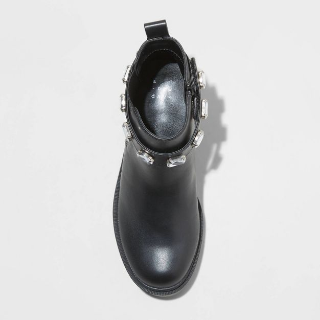 Women's Angeline Rhinestone Dress Boots - A New Day™ Jet Black | Target