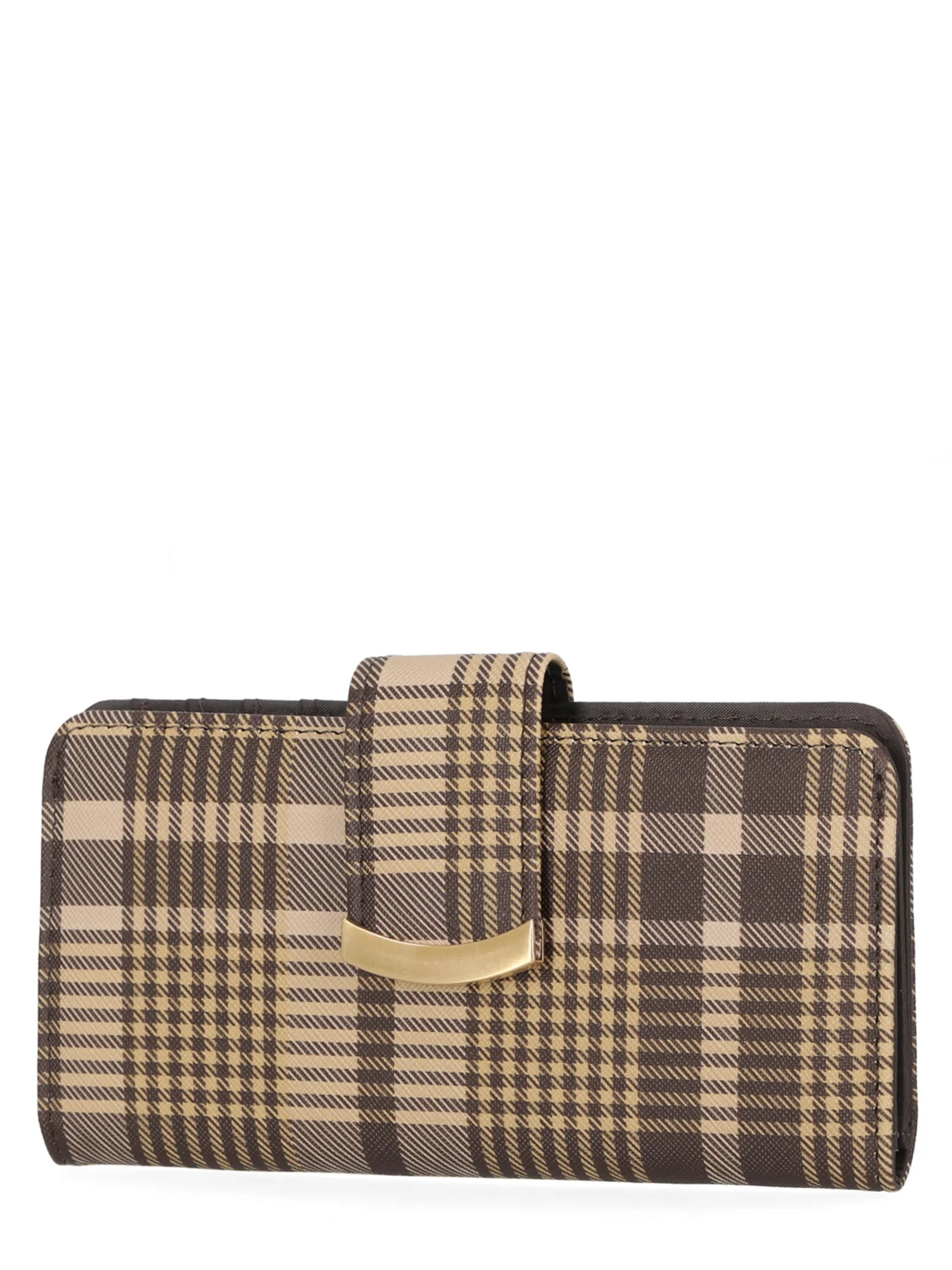 Time and Tru Women's Alexandra Slim Tab Wallet Vinyl Plaid Print - Walmart.com | Walmart (US)