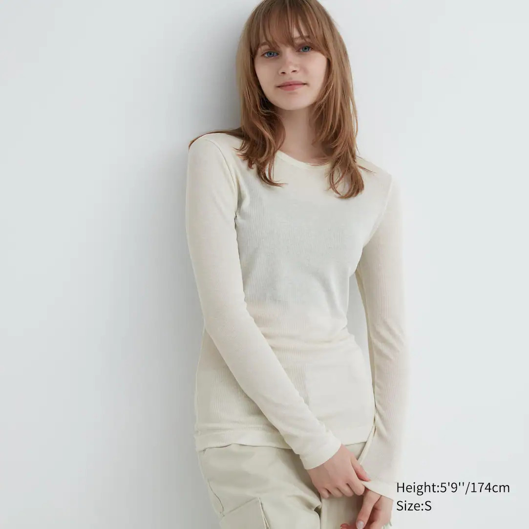 LIGHT SHEER JERSEY CREW NECK LONG SLEEVED T-SHIRT | UNIQLO (UK)