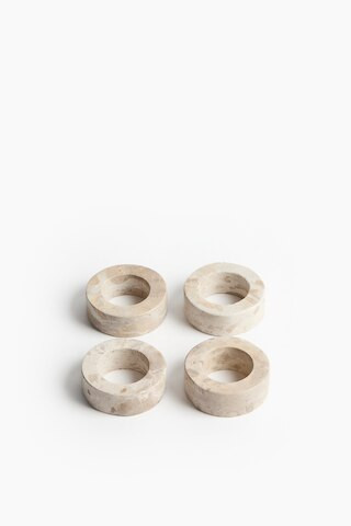 H & M - 4-Pack Marble Napkin Rings - Beige | H&M (US + CA)