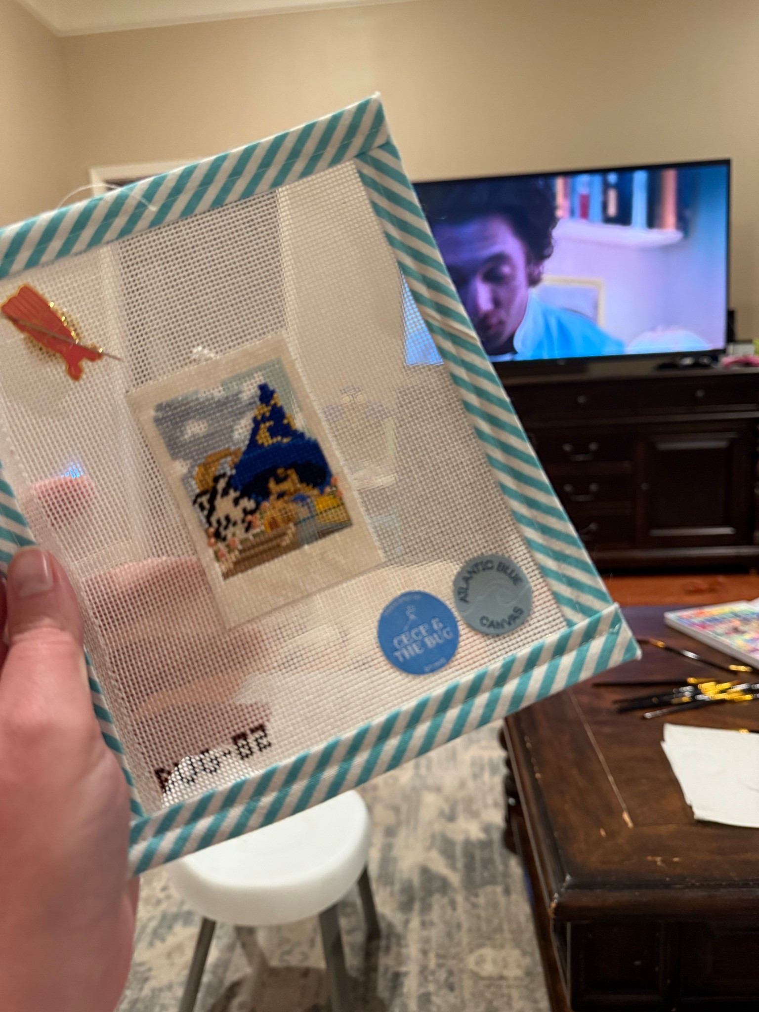 Hollywood studios needlepoint work in progress.  

#LTKTravel #LTKFindsUnder100 #LTKHome