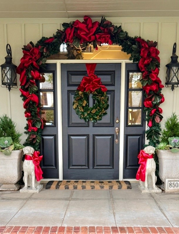 Decorating our new (old) home this year has been such a dream come true! Here are the links for my apple red runners that I made my bows from, my door mat, and my dog statues🐶❤️

Shop my magnolia wreaths at graceharriscollection.com

#LTKSeasonal #LTKHome #LTKHoliday
