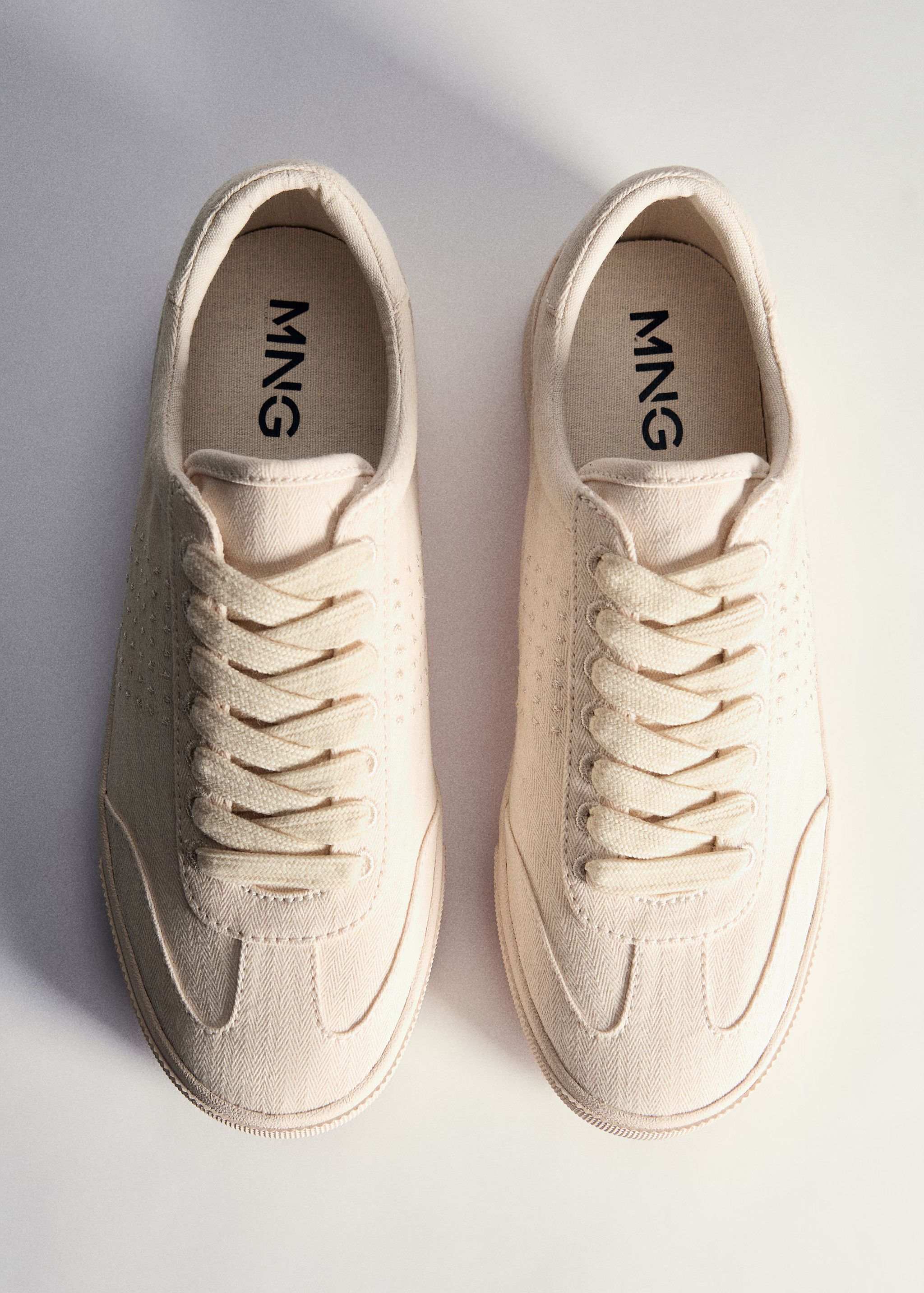 Canvas laced sneakers - Woman | MANGO USA | MANGO (US)