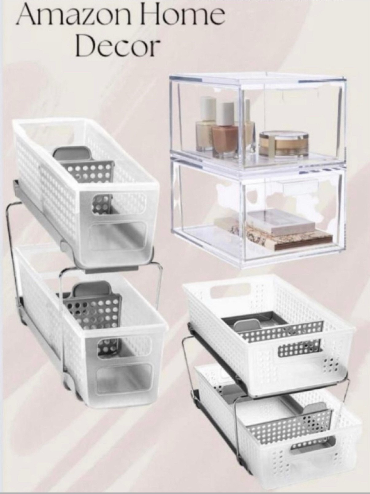 Bathroom organizers.  Under the sink organizers.  #bathroom #founditonamazon #amazonbestsellers #amazonorganizers #smallspace #LTKHome