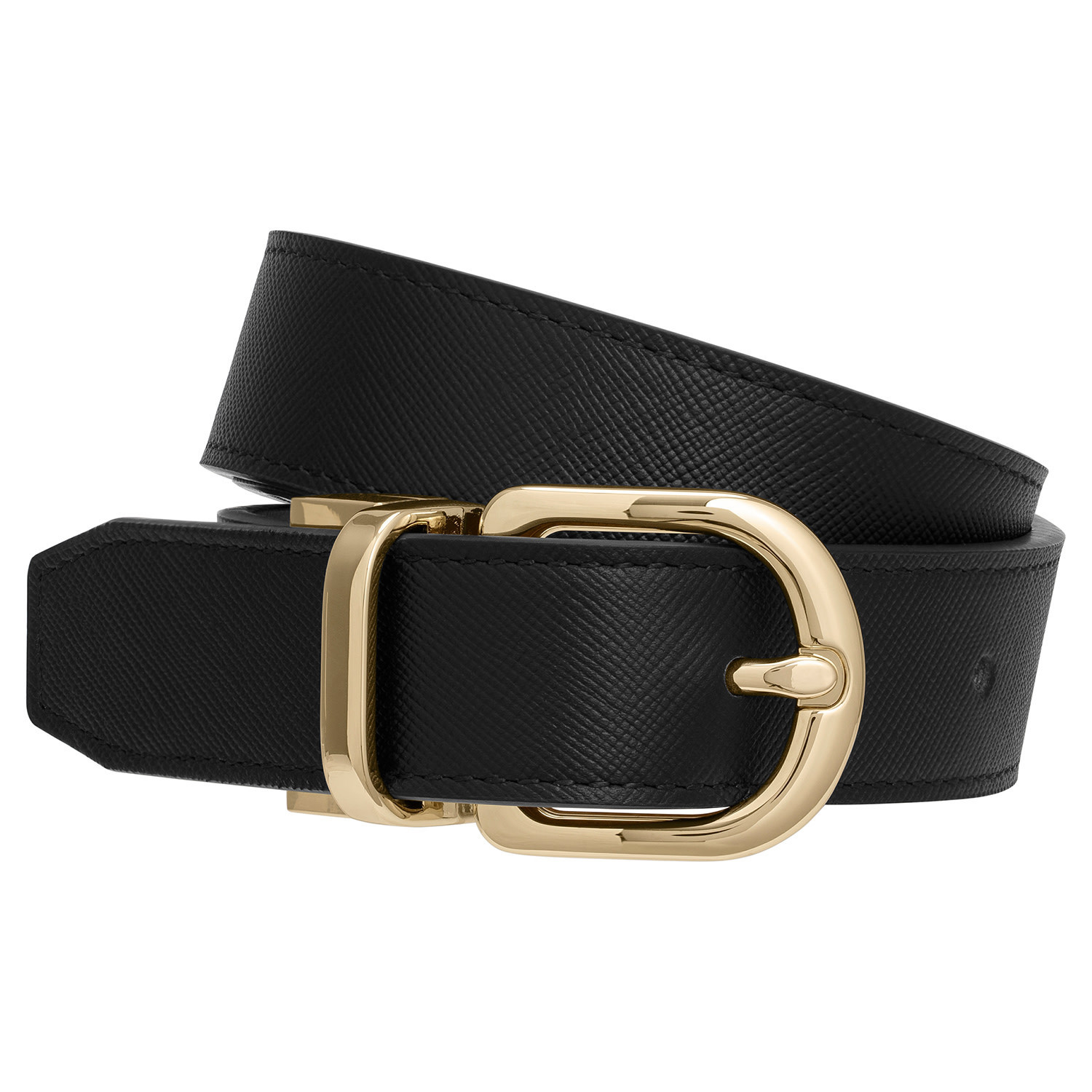 Inez Reversible Belt Black/Cognac | Oroton