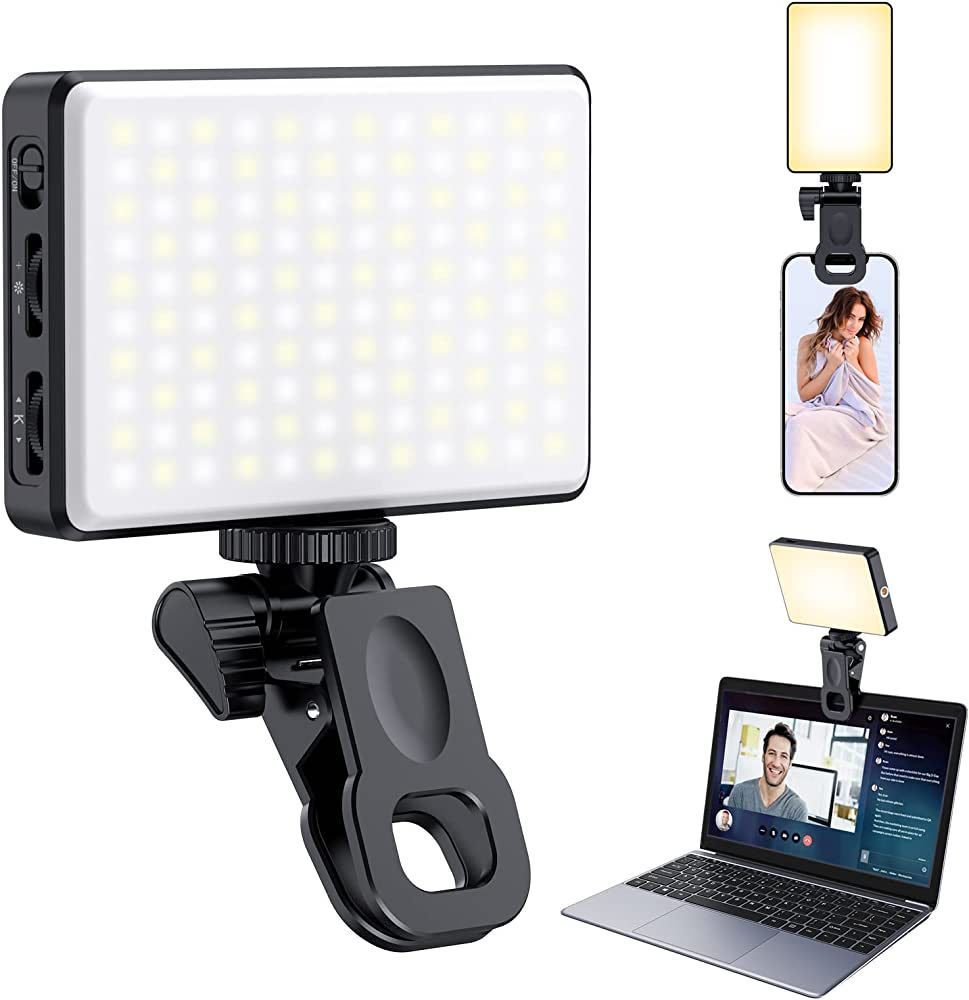 120 LED Phone Light, Selfie Light, 5000Mah Rechargeable Clip Video Light, Adjusted 3 Light Modes,... | Amazon (US)