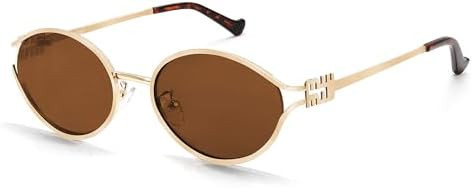 BOTEN Retro Oval Sunglasses for Women Men Small 90s Sun Glasses Trendy Gold Frame Round Shades Cu... | Amazon (US)