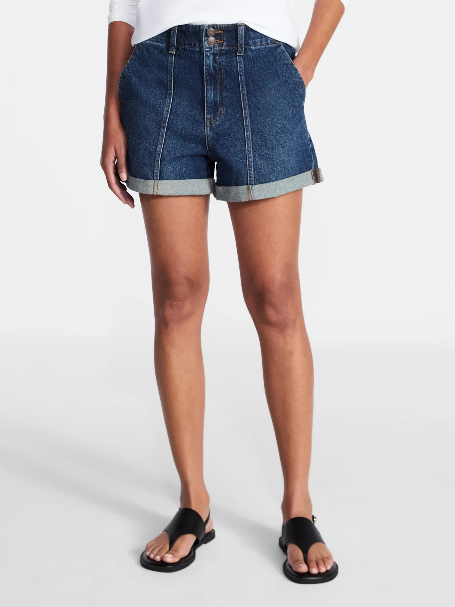 Time and Tru Women's High Rise Utility Shorts, 3.5" Inseam, Sizes 0-22 | Walmart (US)