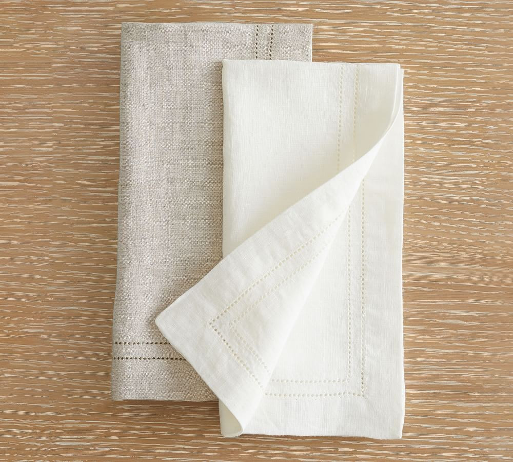 Double Hemstitch Linen Napkins - Set of 4 | Pottery Barn (US)