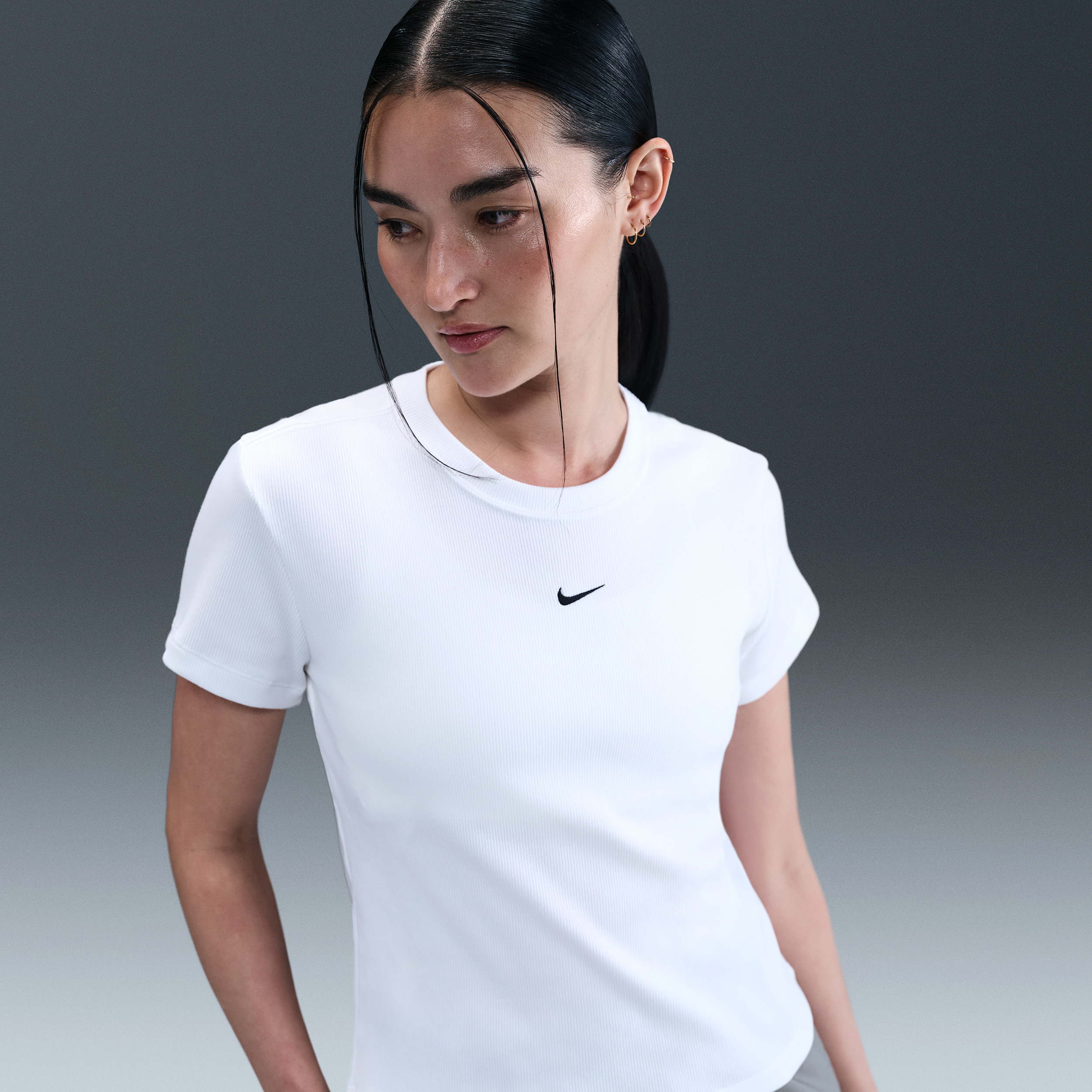 Women's Nike Sportswear Tight Ribbed Short-Sleeve T-Shirt in White | HV4994-100 | Nike (US)