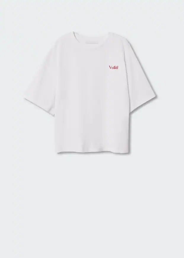Embroidered message T-shirt | MANGO (US)