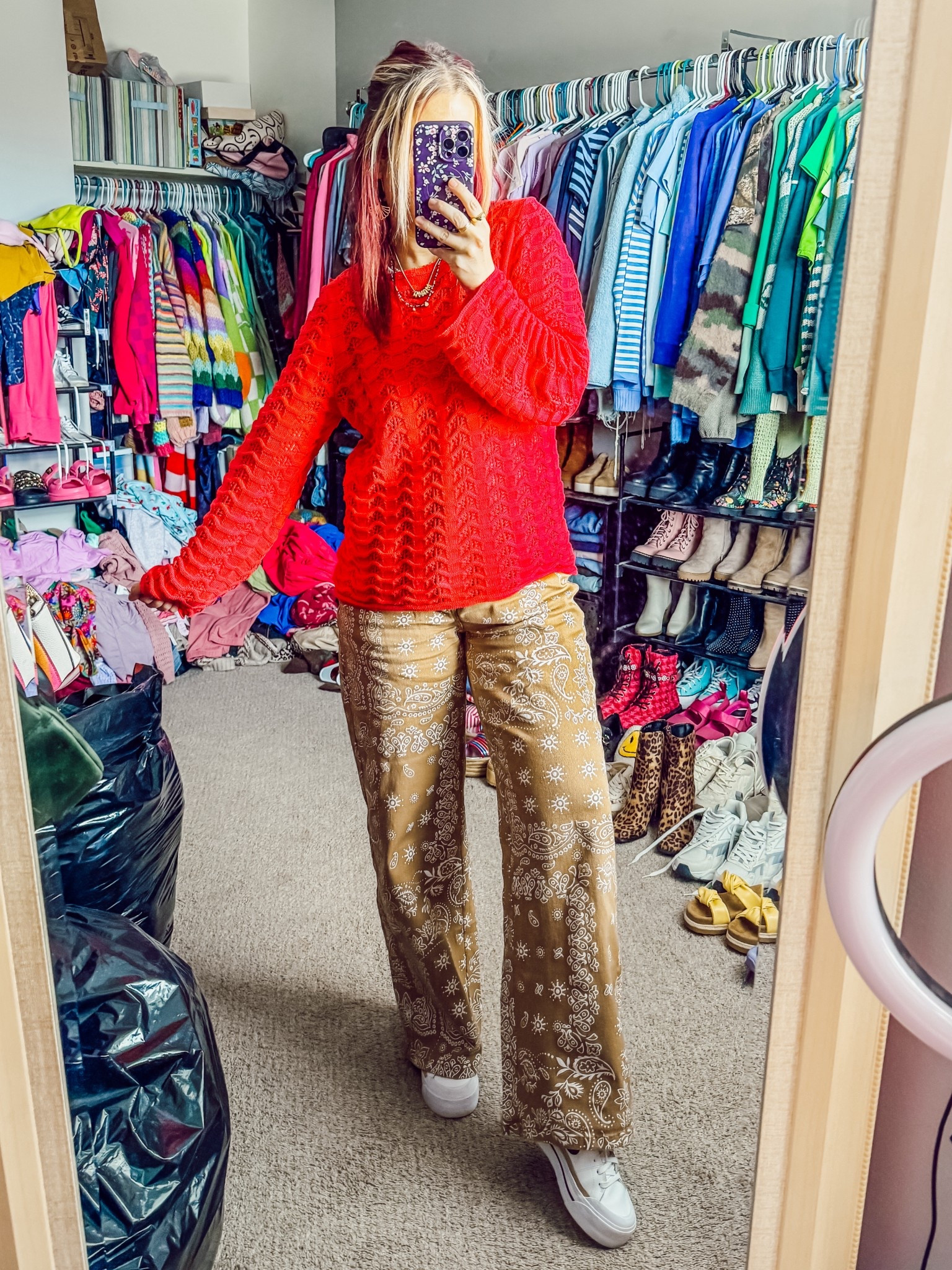 Today’s ootd
Sweater - small - Maurice’s
Pants - 8 - Amazon 
Shoes - Nike 
Necklace - baublebar
Earrings/hair clip - Maurice’s 

#LTKootd #LTKmomlife #LTKSeasonal