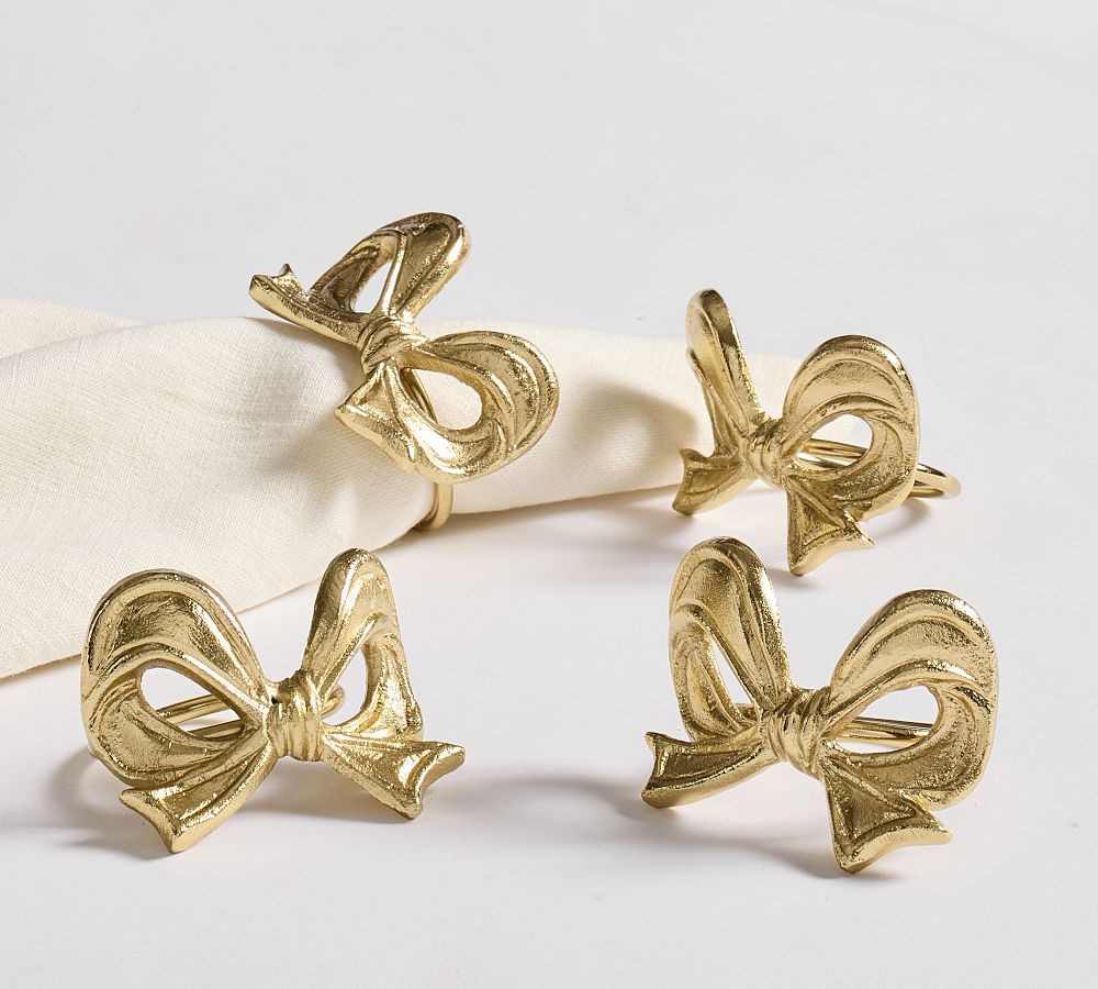 Monique Lhuillier Clara Napkin Rings – Set of 4 | Pottery Barn (US)