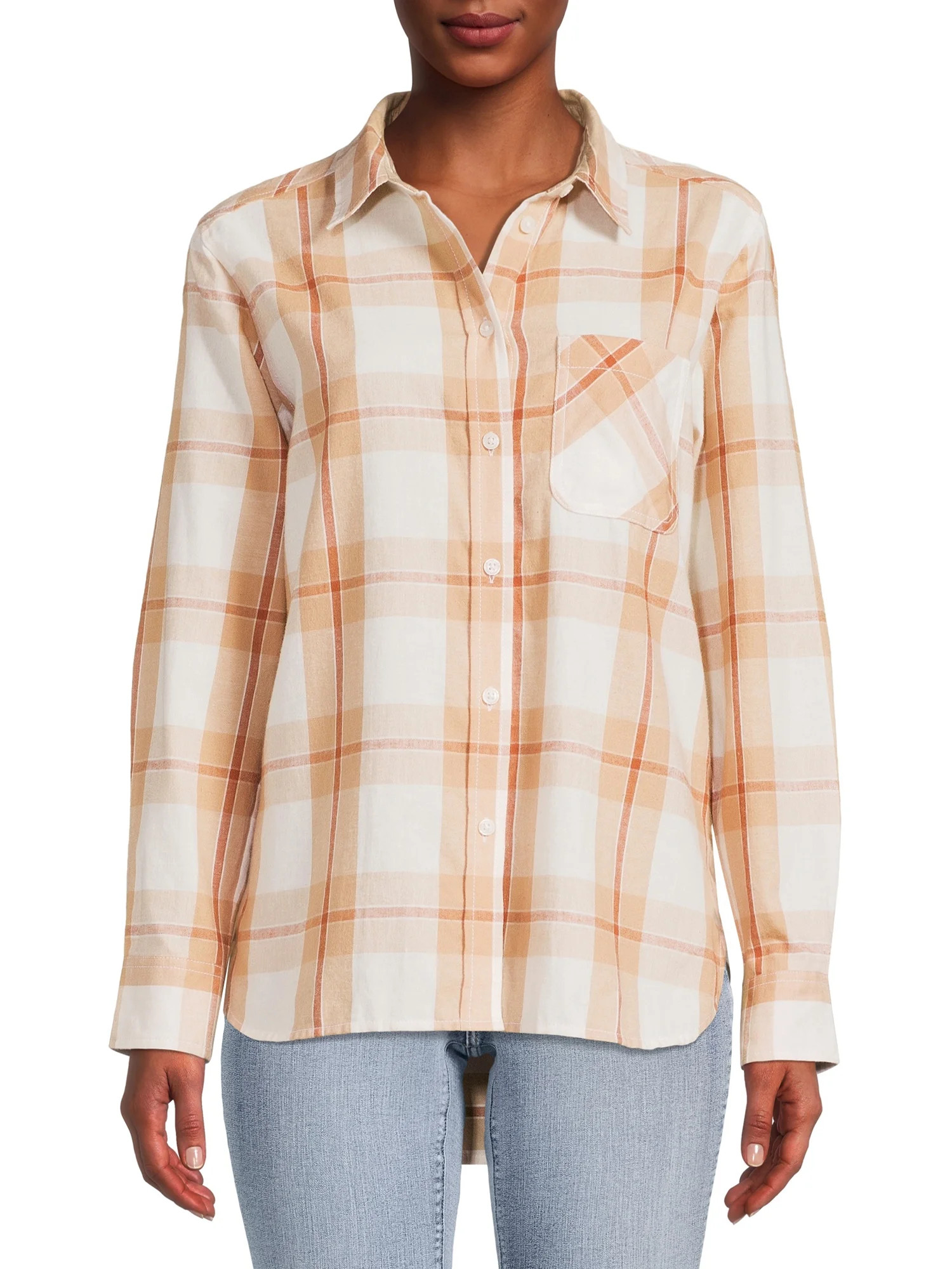 Time and Tru Women's Flannel Shirt - Walmart.com | Walmart (US)