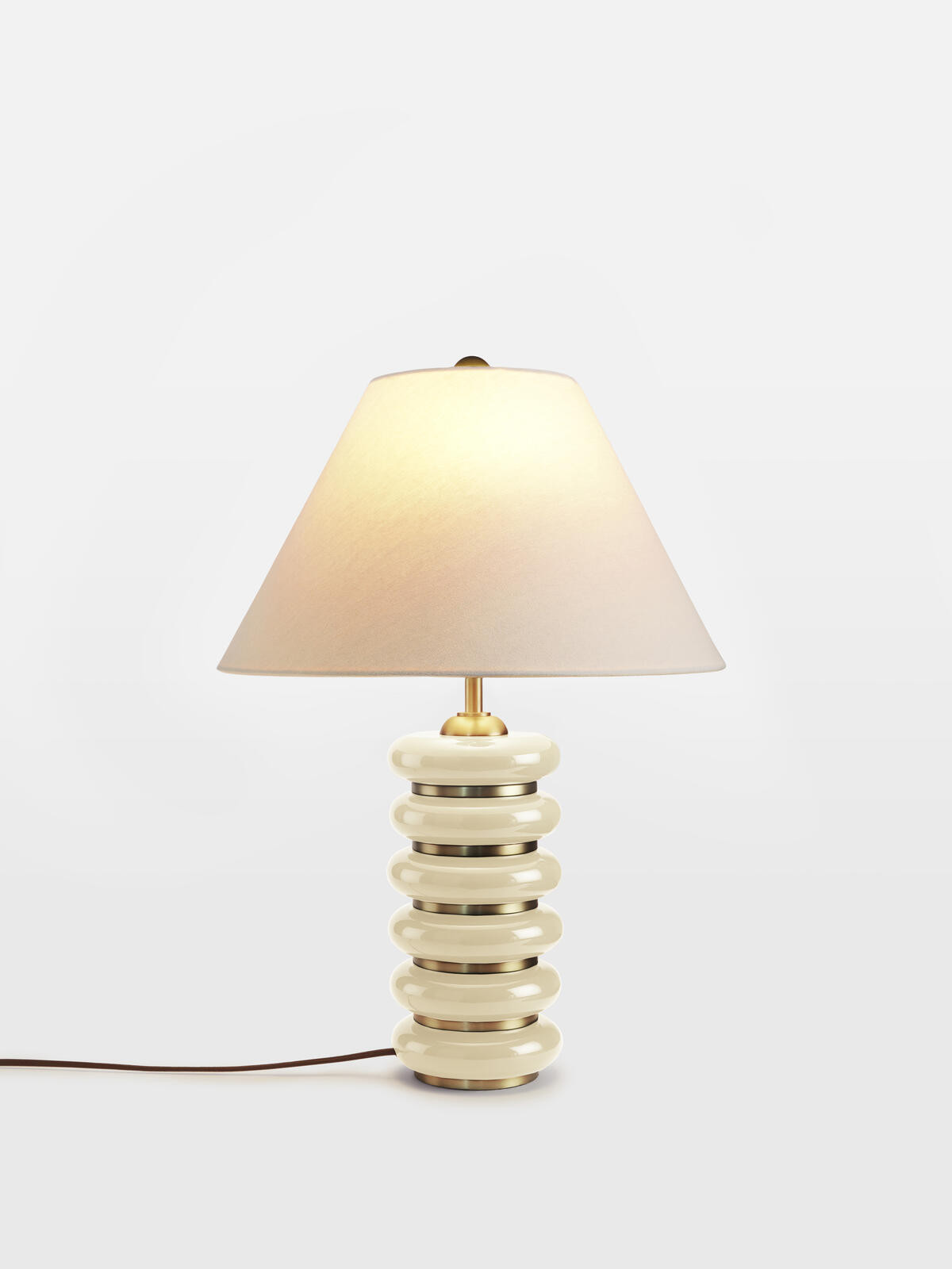 Greyson Table Lamp, High Gloss Lacquer, Cream, US - Soho Home | Soho Home Ltd