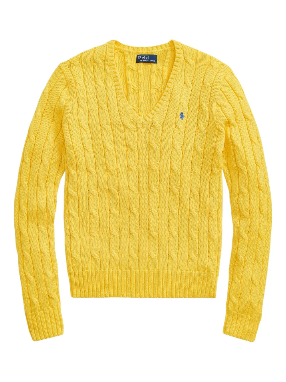 Polo Ralph Lauren V-neck cable-knit sweater - Yellow | Farfetch Global