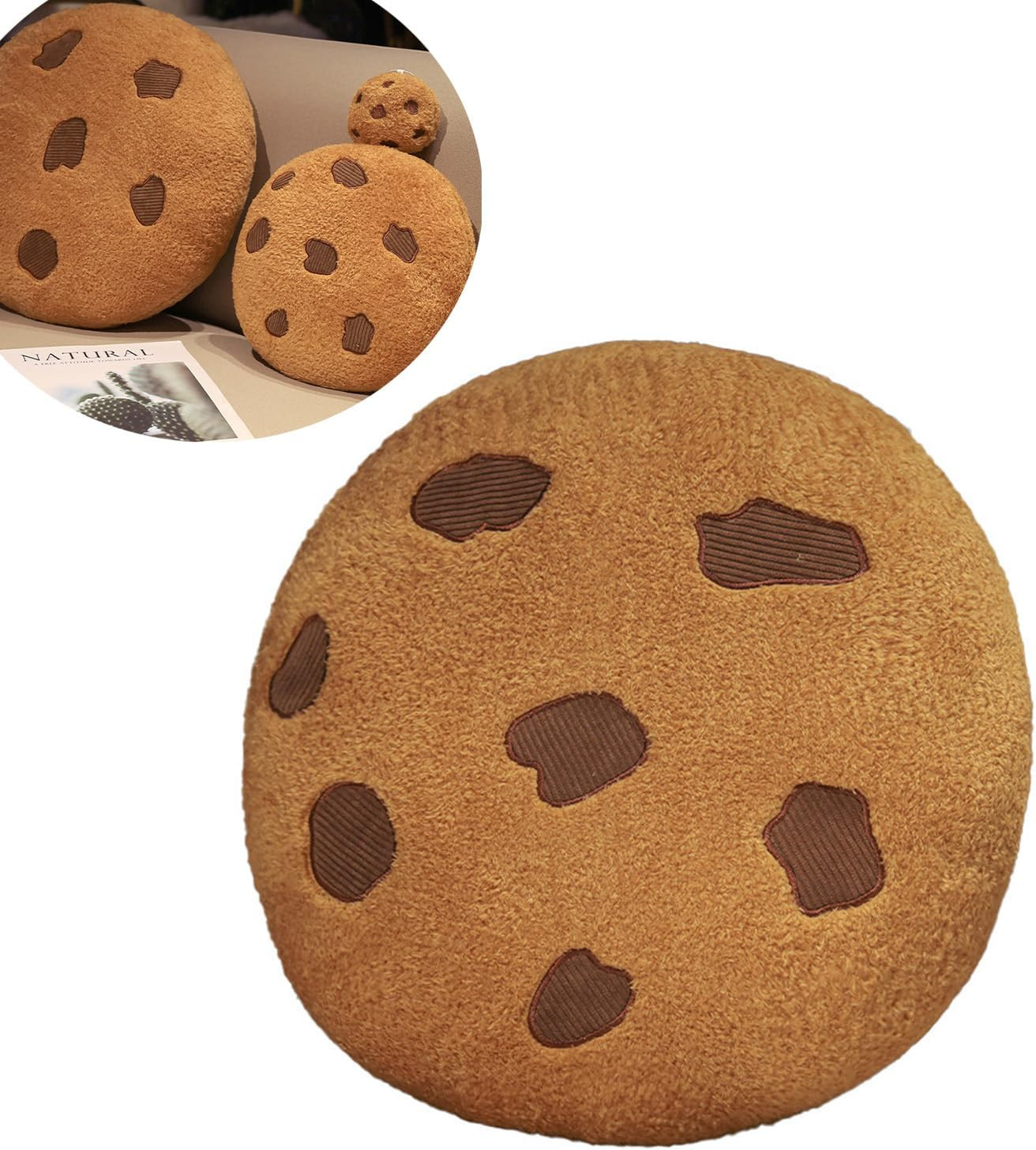 3D Simulation Cookie Pillow, Fun Round Throw Cookie Food Pillows,Suitable for Home Use, Bedroom Sofas, Chairsdecorative Gifts (b11in) | Amazon (US)