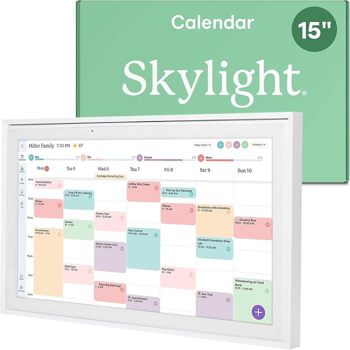 Skylight Calendar: 15 inch Digital Calendar & Chore Chart, Smart Touchscreen Interactive Display for Family Schedules - Wall Mount Included | Amazon (US)